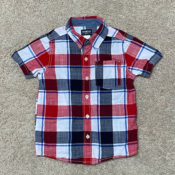 Vintage 90'S Osh Kosh Striped Long Sleeve Light Flannel Shirt, Made in USA, Men's Size L cotton Khaki type brown Vintage Second Hand main image 0